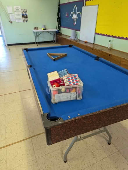 Photo of free 2 table top pool tables with cues and balls (not full size). (Sutton Courtenay OX14) #2