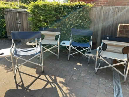 Photo of free Two pairs garden/beach chairs - folding (Three Fields Farm HP3) #1