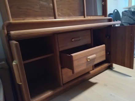 Photo of free china cabinet hutch w glass shelves (maple leaf / lake city) #3
