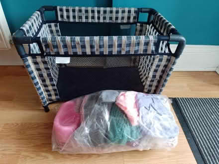 Photo of free Dolls cot & bedding & clothes (Southall, UB2) #1