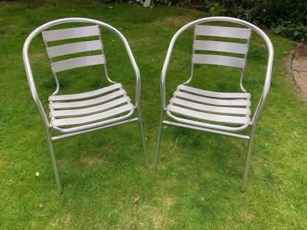 Photo of free Old Light weight aluminium bistro chairs x2 (Woodmancote GL52) #1
