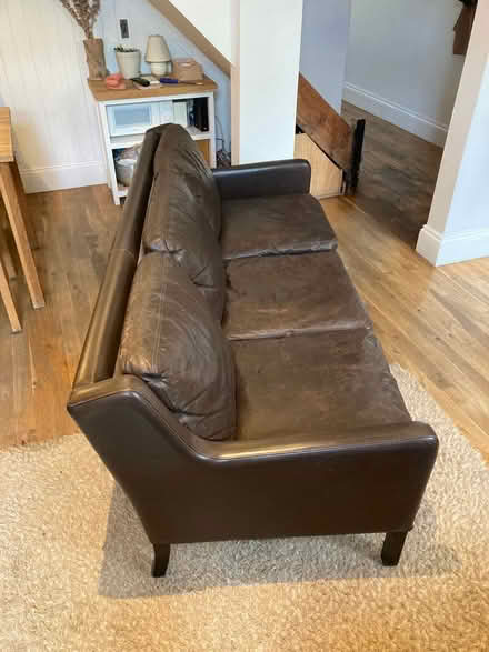 Photo of free Mid century brown leather sofa (Oxford OX2) #3