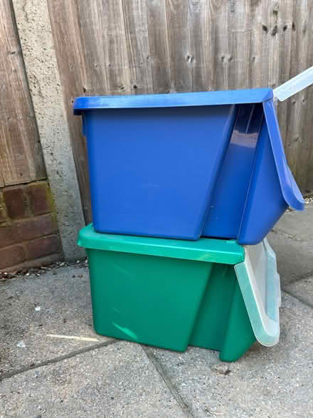Photo of free 2 recycling /storage boxes (Three Fields Farm HP3) #1
