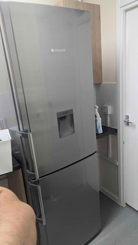Photo of free Working Hotpoint fridge silver (Poplar) #1