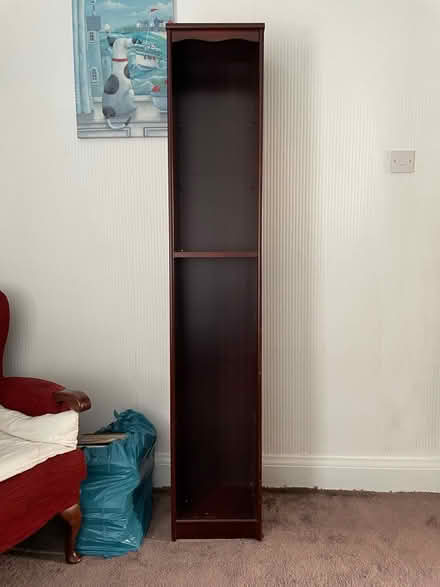 Photo of free Tall dark wood book shelf (NE28 Wallsend) #1