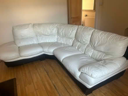 Photo of free Faux leather cream sofa (Oldfield park) #1