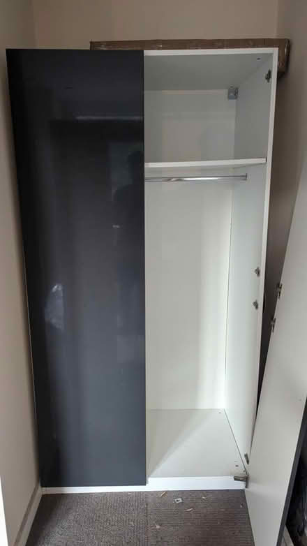 Photo of free Hardly used wardrobe grey and white (Poplar) #1