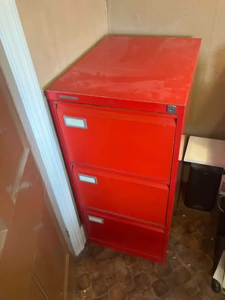 Photo of free Large red filing cabinet (Raynes Park , london) #1