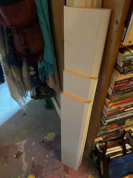 Photo of free three offcuts of primed MDF bullnose skirting board (Wandsworth SW15) #1