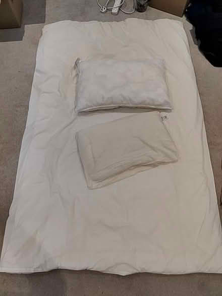 Photo of free Single duvet with cover and two pillows (Oaklands nr Welwyn AL6) #1