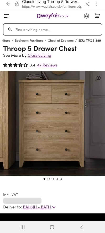 Photo of free Wayfair Throop chest of drawers (Fairfield Park) #2