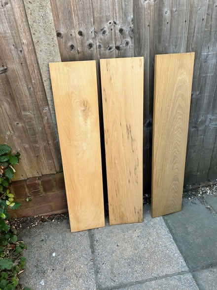 Photo of free 3 solid oak shelves (Three Fields Farm HP3) #1