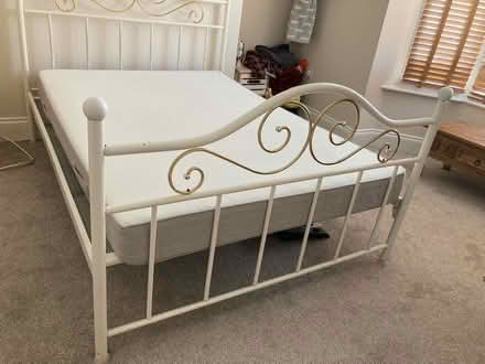 Photo of free Double metal frame bed and matress (Millfield) #3