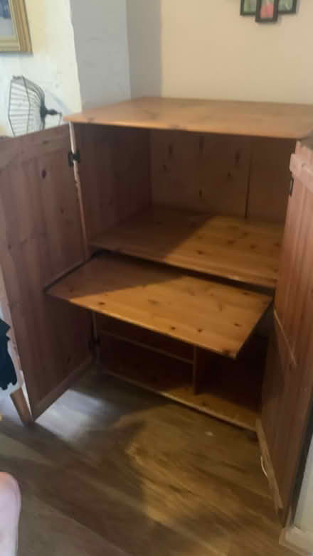 Photo of free Pine computer cabinet unit (Chatham) #2
