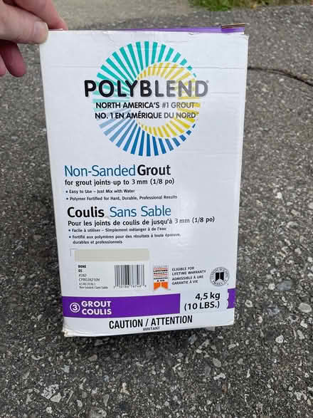 Photo of free Part box non sanded grout (Meadowvale, Mississauga) #1