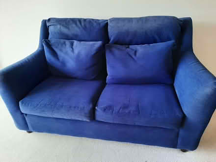 Photo of free 2 x 2 seater settee - blue fabric Allesley (Allesley Park CV5) #1
