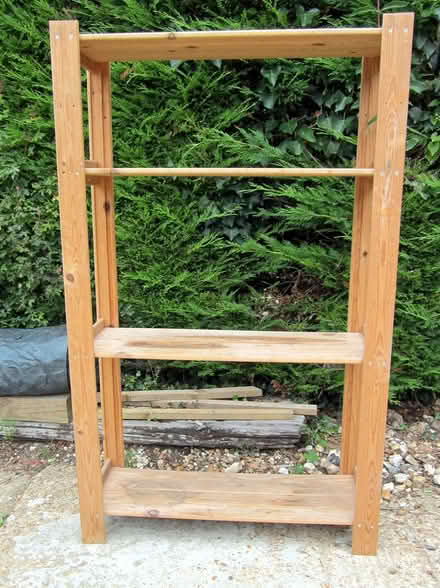 Photo of free Medium wooden shelf unit (Barcombe Mills) #1