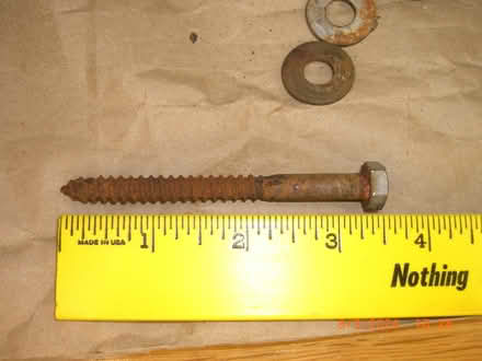 Photo of free 3 1/2" wood hex lag bolts + washers (Pleasantville) #1