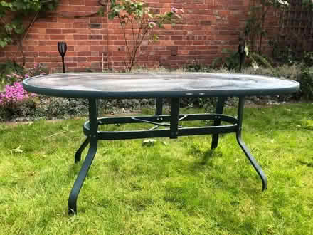Photo of free LARGE Oval Garden Table, 6 seater, aluminium & glass (Copsewood CV3) #1