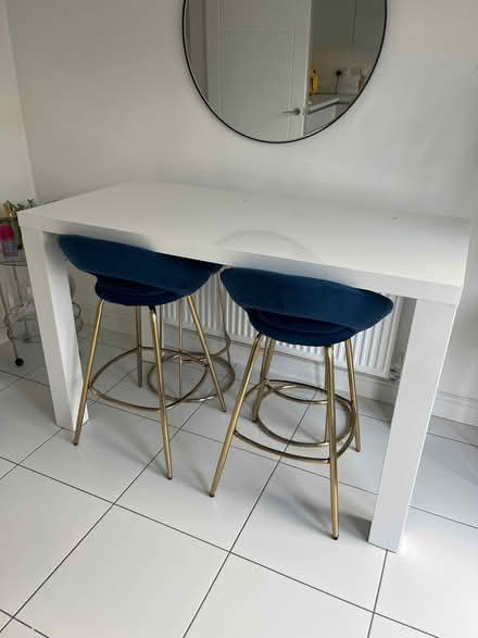 Photo of free Blue and gold stools x 4 (Melling Mount L32) #1