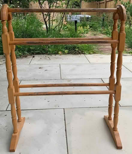 Photo of free Freestanding wooden towel rack (Mitcham's Corner CB4) #2