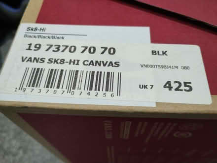 Photo of free Vans black sk8-hi canvas shoes, size 7 (Florence Park OX4) #2