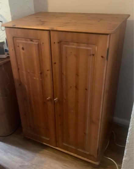 Photo of free Pine computer cabinet unit (Chatham) #1