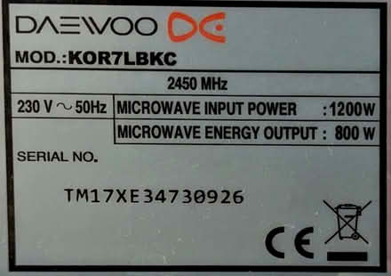 Photo of free Daewoo Compact Microwave (Bog Gate TW10) #2