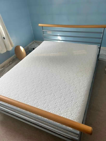 Photo of free Metal Frame Double Bed & Mattress (Blackwater, GU17) #1