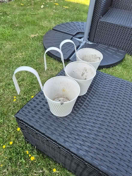 Photo of free Hanging fence flower pots metal (Kempston) #1