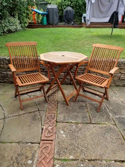 Photo of free Small garden table and 2 chairs (Bean, Dartford. DA2) #1