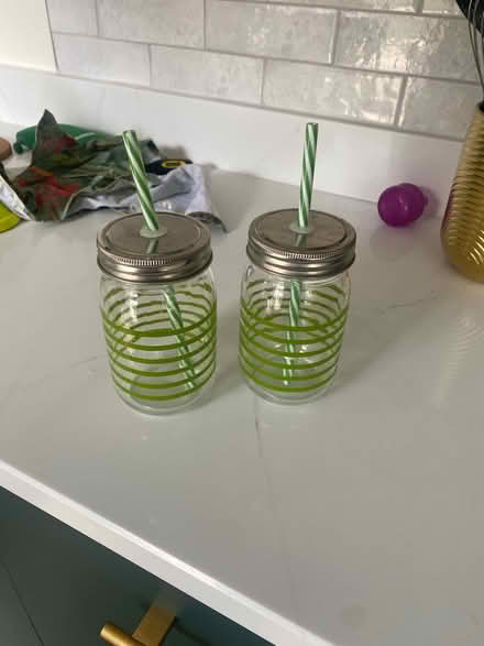 Photo of free Drinking jar with straws (Preston Village NE29) #1