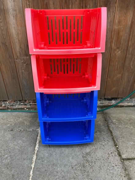 Photo of free Stackable plastic storage (Hitchin Herts) #1