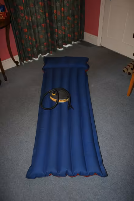 Photo of free Heavy-duty single airbed and foot pump (Barrow upon Soar LE12) #1