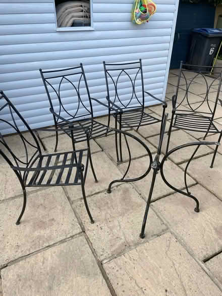 Photo of free Metal garden chairs and table base (Corsham) #1
