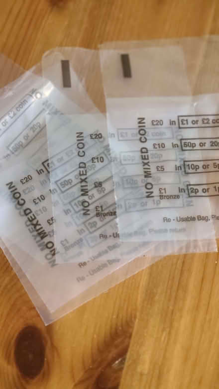Photo of free coin bags for banking, cash float etc (Woodley RG5) #1