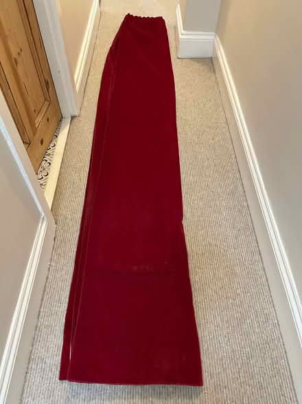 Photo of free Red velvet pencil pleat curtains (Lower Weston) #2