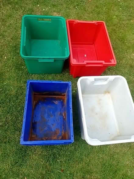 Photo of free 4 plastic storage boxes (Woodley RG5) #1