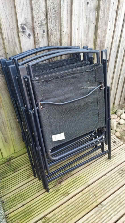 Photo of free 4x black garden chairs (Abbotswood, Romsey) #3