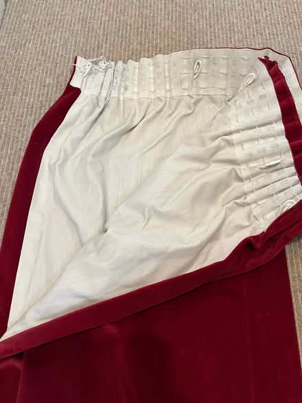 Photo of free Red velvet pencil pleat curtains (Lower Weston) #3