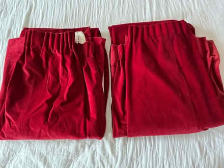 Photo of free Red velvet pencil pleat curtains (Lower Weston) #1