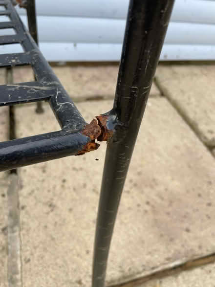 Photo of free Metal garden chairs and table base (Corsham) #2
