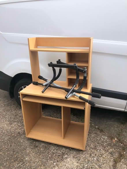 Photo of free Desk unit, cat litter tray, toys (GU12) #1