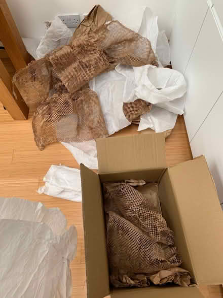 Photo of free Box of packaging and white&green tissue paper (Elm Park RM12) #3