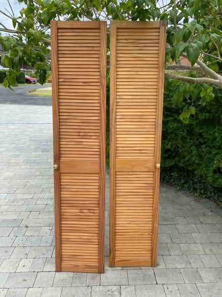 Photo of free 2x Wooden Louvered doors (OX14) #1