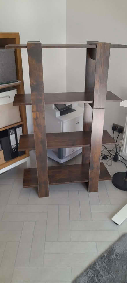 Photo of free Dark wood shelf unit (Upper Rotcher HD7) #1
