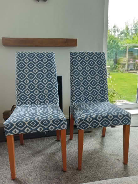Photo of free Two upholstered dining chairs (Shurdington GL51) #1
