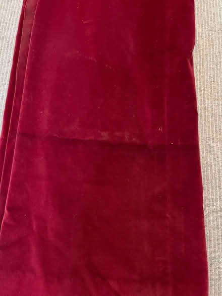 Photo of free Red velvet pencil pleat curtains (Lower Weston) #4