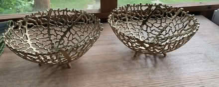 Photo of free Two gold decorative bowls (World's End RH15) #1