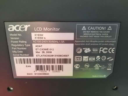 Photo of free 19" Acer computer monitor (Stanley Gate L39) #2